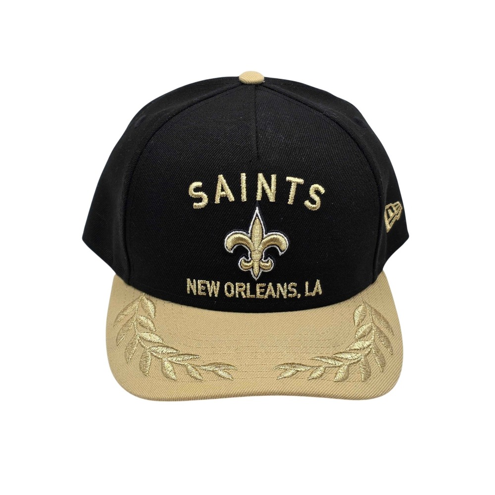 New Era 9FORTY New Orleans Saints 2025 NFL Draft Snapback Hat Cap Black Gold NWT